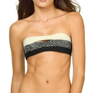 PilyQ Boa Color Block Bandeau Swim Top